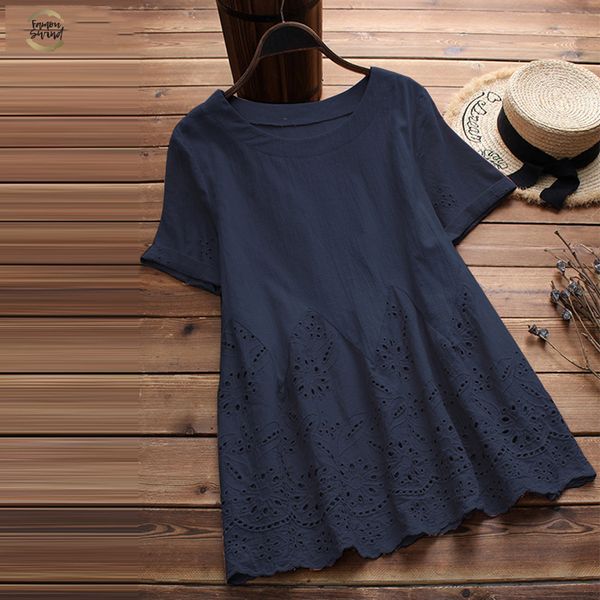 2019 summer o neck short sleeve solid loose cotton linen casual women hollow out ruffles blouse femme shirt blusas, White
2019 summer o neck short sleeve solid loose cotton linen casual women hollow out ruffles blouse femme shirt blusas, White