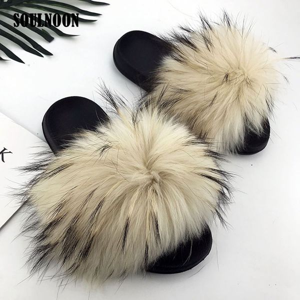 women real fur slippers furry slides real raccoon fur flip flops soft bottom flat woman house shoes casual luxury plush slippers, Black
women real fur slippers furry slides real raccoon fur flip flops soft bottom flat woman house shoes casual luxury plush slippers, Black