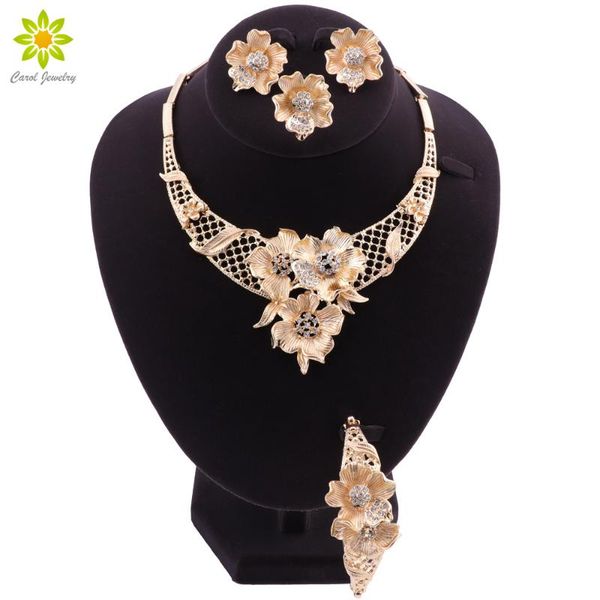 new jewelry set bridal wedding crystal dubai gold jewelry set for women flower shaped necklace earrings bracelet ring, Silver
new jewelry set bridal wedding crystal dubai gold jewelry set for women flower shaped necklace earrings bracelet ring, Silver