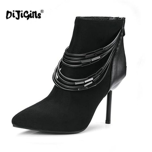 dijigirls autumn winter flock women ankle boots ponited toe chain shoes high heels pumps boots, Black
dijigirls autumn winter flock women ankle boots ponited toe chain shoes high heels pumps boots, Black