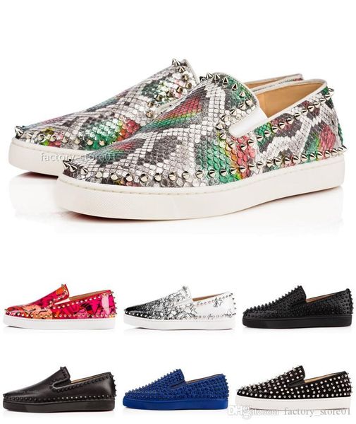 with box designer sneakers low cut spikes flats shoes red sole for men and women leather sneakers party designer shoes, Black
with box designer sneakers low cut spikes flats shoes red sole for men and women leather sneakers party designer shoes, Black
