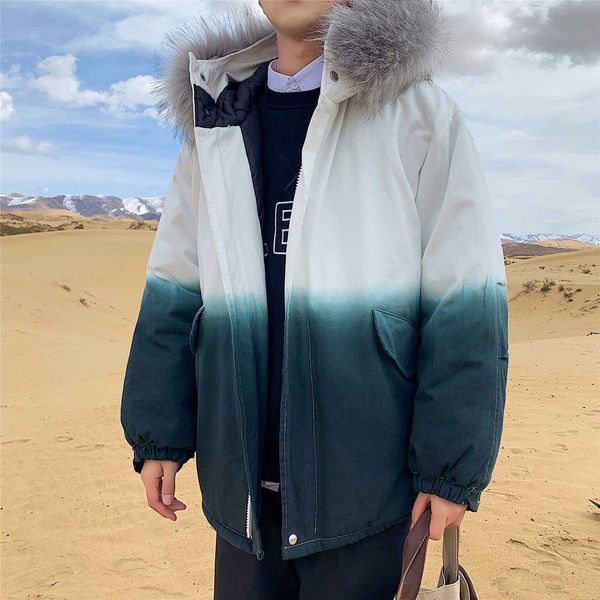 men's down & parkas winter jacket thick warm coat men outerwear color stitching loose hooded cotton male, Black
men's down & parkas winter jacket thick warm coat men outerwear color stitching loose hooded cotton male, Black
