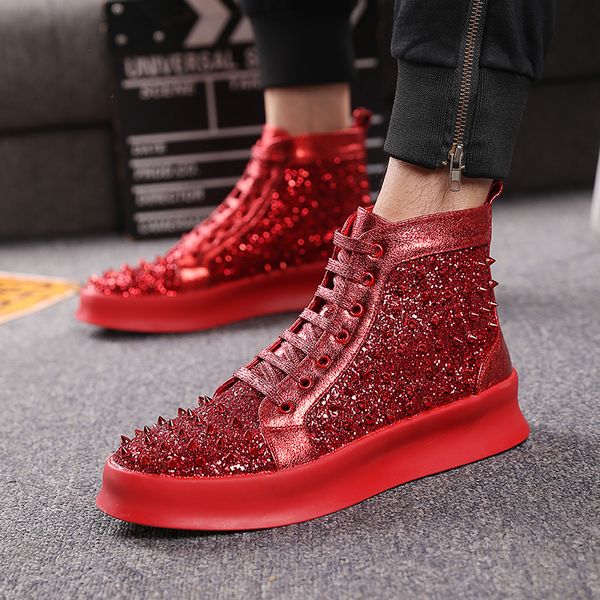 new designer shoes high gang men's winter trend red hip hop shoes men's martin boots hair stylist shoes 36-45, Black
new designer shoes high gang men's winter trend red hip hop shoes men's martin boots hair stylist shoes 36-45, Black