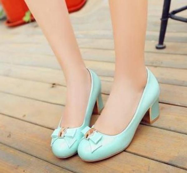 2019 women's shoes in spring and autumn with new style high heel coarse heel round head bowknot@8060, Black
2019 women's shoes in spring and autumn with new style high heel coarse heel round head bowknot@8060, Black
