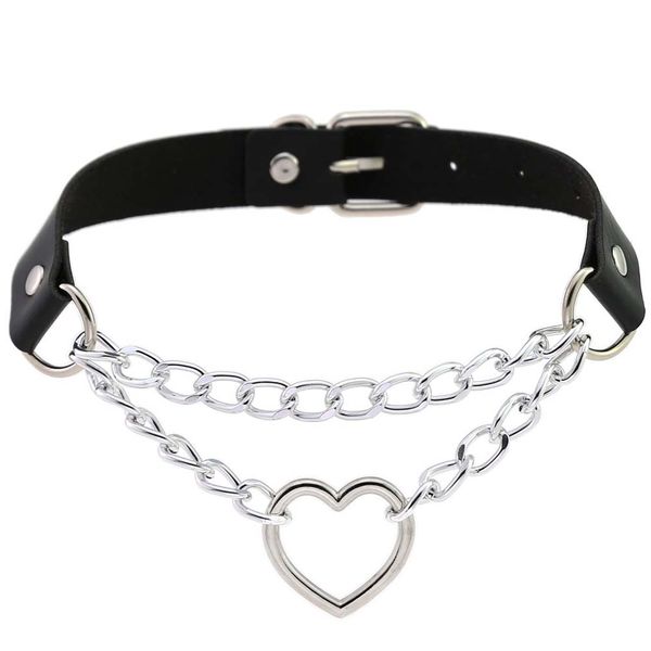 creative gothic heart chain choker collar necklace fashion punk choker for women girls personality leather jewelry gift, Golden;silver
creative gothic heart chain choker collar necklace fashion punk choker for women girls personality leather jewelry gift, Golden;silver
