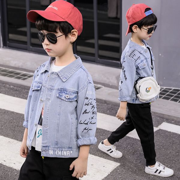 autumn casual boys denim jackets wash distressed long sleeve kids jean coats letter printed children outwear clothing 4-13t, Blue;gray
autumn casual boys denim jackets wash distressed long sleeve kids jean coats letter printed children outwear clothing 4-13t, Blue;gray