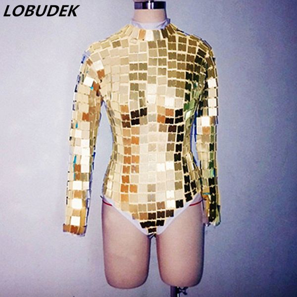 stage wear mirror bodysuit gold silver sequined long sleeve jumpsuit women nightclub dj singer dancer stage performance costume, Black;white
stage wear mirror bodysuit gold silver sequined long sleeve jumpsuit women nightclub dj singer dancer stage performance costume, Black;white