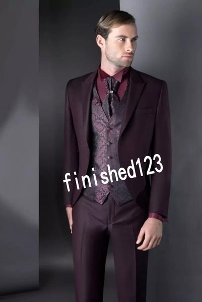 slim fit one button burgundy wedding groom tuxedos peak lapel groomsmen men suits prom blazer (jacket+pants+vest+tie) no:1945, Black;gray
slim fit one button burgundy wedding groom tuxedos peak lapel groomsmen men suits prom blazer (jacket+pants+vest+tie) no:1945, Black;gray