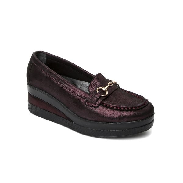 john may burgundy women's loafer bu-2829-113 burgundy, Black