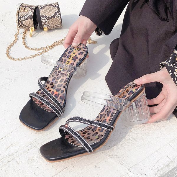 2020 new ladies slippers leopard print high heel women's shoes fashion ladies slippers open toe women sandals summer d277, Black
2020 new ladies slippers leopard print high heel women's shoes fashion ladies slippers open toe women sandals summer d277, Black