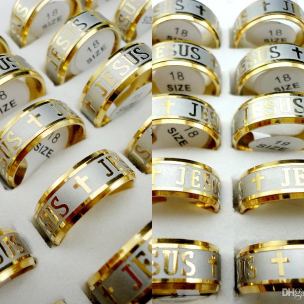 cross sale gold stainless steel jesus 20pcs faith anglicans christian prayer ring letter bible for women men never fade l003, Silver
cross sale gold stainless steel jesus 20pcs faith anglicans christian prayer ring letter bible for women men never fade l003, Silver