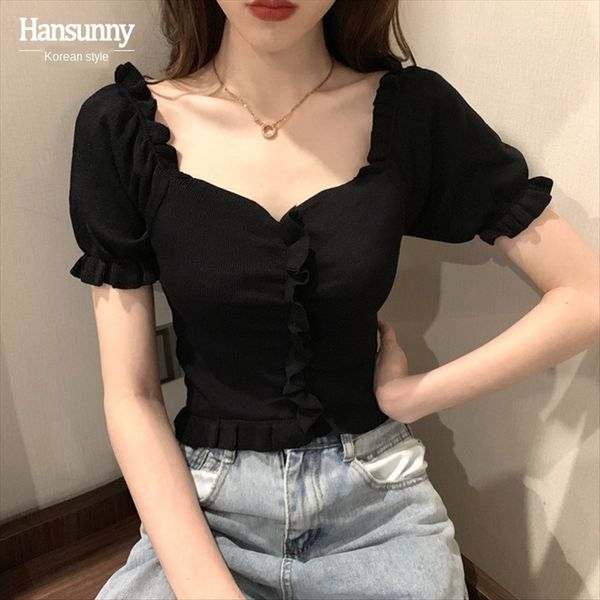 seasonal french v-neck navel-exposed clavicle knitted heart knitted short clavicle machine design sense square collar bubble sleeve high, White
seasonal french v-neck navel-exposed clavicle knitted heart knitted short clavicle machine design sense square collar bubble sleeve high, White