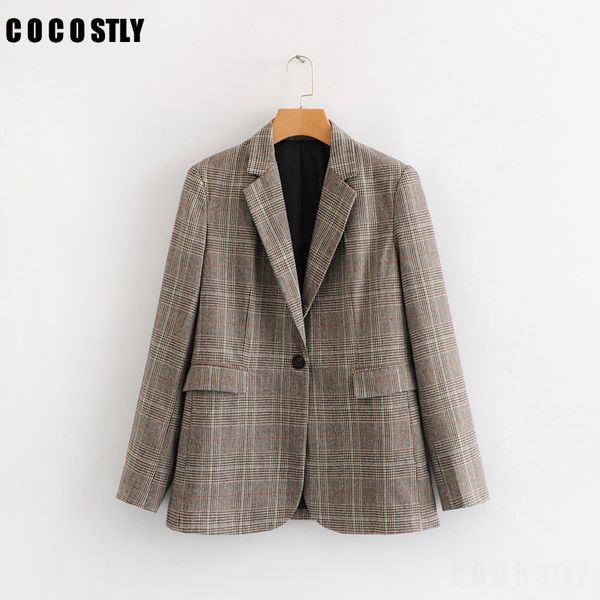 office lady plaid blazer women 2019 autumn suit blazers mujer formal jackets suit women elegant notched work blazer feminino, White;black
office lady plaid blazer women 2019 autumn suit blazers mujer formal jackets suit women elegant notched work blazer feminino, White;black
