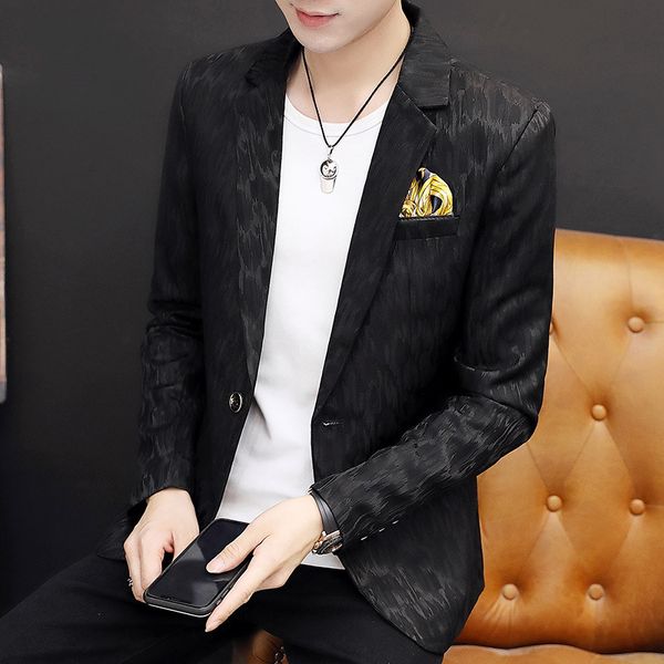 fall 2019 new printed suit young handsome shadow of cultivate one's morality suit, White;black
fall 2019 new printed suit young handsome shadow of cultivate one's morality suit, White;black
