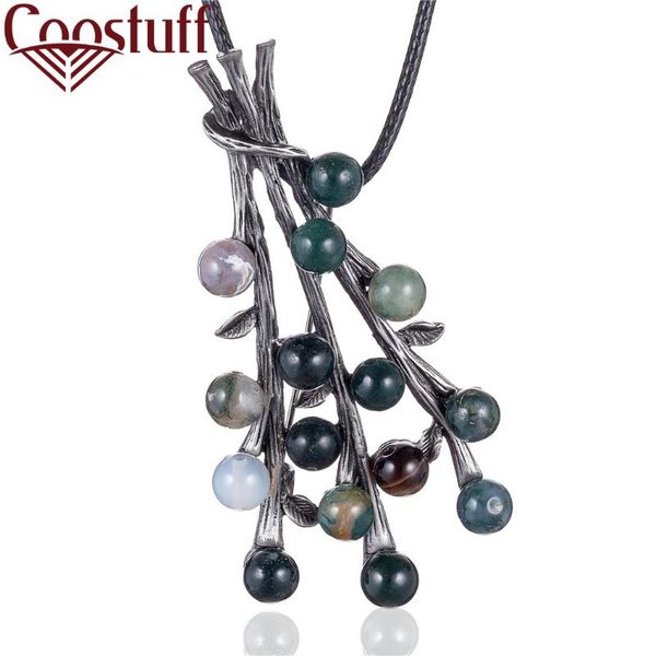 vintage plant jewelry long necklace for women beads pendant black rope chains jewellery suspension chokers ale new arrival, Silver
vintage plant jewelry long necklace for women beads pendant black rope chains jewellery suspension chokers ale new arrival, Silver