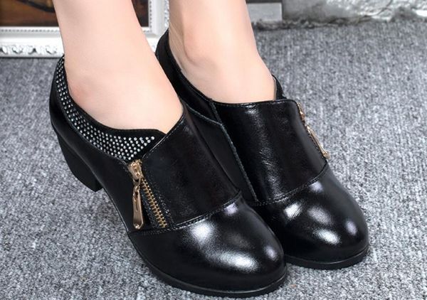 2019 women's shoes in spring and autumn with new style middle heel coarse heel round head@2095, Black
2019 women's shoes in spring and autumn with new style middle heel coarse heel round head@2095, Black