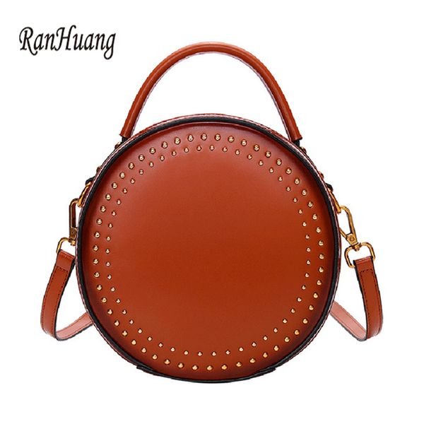 ranhuang women genuine leather shoulder bags circular handbags rivet handbags cow leather ladies messenger bags
ranhuang women genuine leather shoulder bags circular handbags rivet handbags cow leather ladies messenger bags