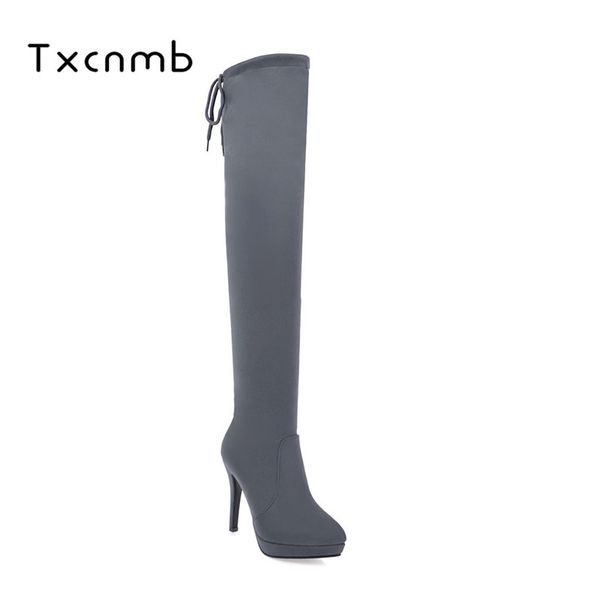 txcnmb new big size 34-43 fashion autumn high heels round toe platform thigh high women boots thigh over the knee boots, Black
txcnmb new big size 34-43 fashion autumn high heels round toe platform thigh high women boots thigh over the knee boots, Black