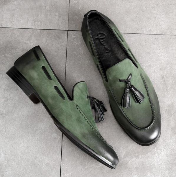 men vintage tassels loafer nubuck leather dress shoes genuine leather low breathable slip-on flats round toe leather shoes high quality, Black
men vintage tassels loafer nubuck leather dress shoes genuine leather low breathable slip-on flats round toe leather shoes high quality, Black