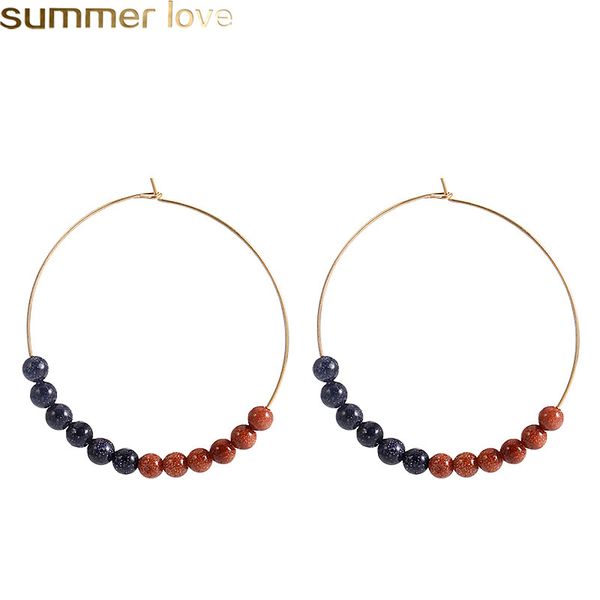 natural stone bohemian circle earrings - handmade, big and gold-wrapped for women's party & wedding, Golden;silver
natural stone bohemian circle earrings - handmade, big and gold-wrapped for women's party & wedding, Golden;silver