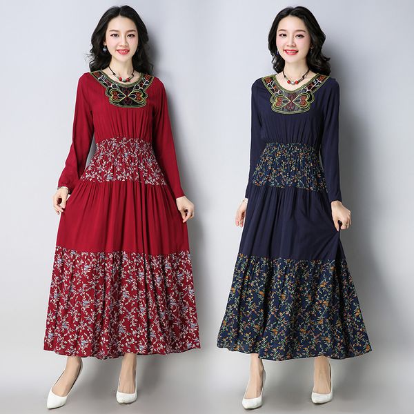 p shoot 2019 spring new style ethnic-style embroidered joint cotton linen long sleeve big hemline dress, Black;gray
p shoot 2019 spring new style ethnic-style embroidered joint cotton linen long sleeve big hemline dress, Black;gray