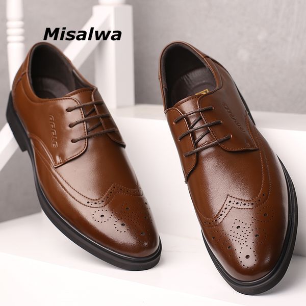 misalwa gentleman business footwear cow split leather men dress shoes slip-on mens formal shoes oxford solid office casual, Black
misalwa gentleman business footwear cow split leather men dress shoes slip-on mens formal shoes oxford solid office casual, Black