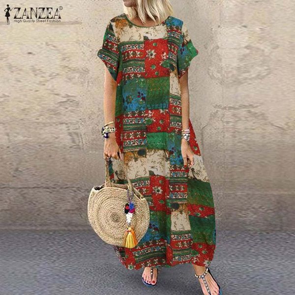 zanzea summer bohemian dress women short sleeve vintage printed sundress casual o neck loose long vestido kaftan beach dresses, Black;gray
zanzea summer bohemian dress women short sleeve vintage printed sundress casual o neck loose long vestido kaftan beach dresses, Black;gray