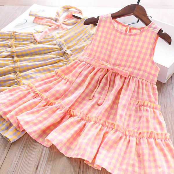 2020 summer girls plaid with hair band vest dress children's clothing wholesale, Red;yellow
2020 summer girls plaid with hair band vest dress children's clothing wholesale, Red;yellow
