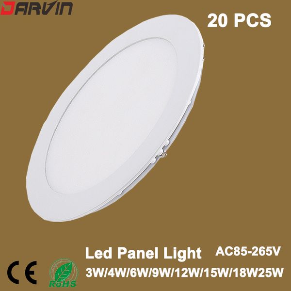 

led panel light ac85-265v panel lamp 3w 4w 6w 9w 12w 15w 18w 25w led round ultra thin led downlight,indoor lighting