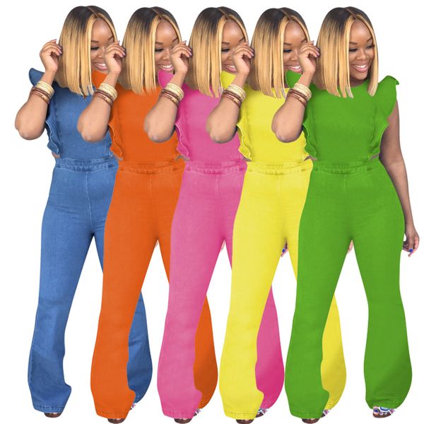 spot 2020 european and american spring and summer fashion explosion models female jeans fungus sleeves long horns jumpsuit, Black;white
spot 2020 european and american spring and summer fashion explosion models female jeans fungus sleeves long horns jumpsuit, Black;white