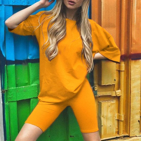 solid short sleeve shirt and bodycon shorts bottom suit summer set women casual loose sports tracksuit leisure bicycle suit, White
solid short sleeve shirt and bodycon shorts bottom suit summer set women casual loose sports tracksuit leisure bicycle suit, White