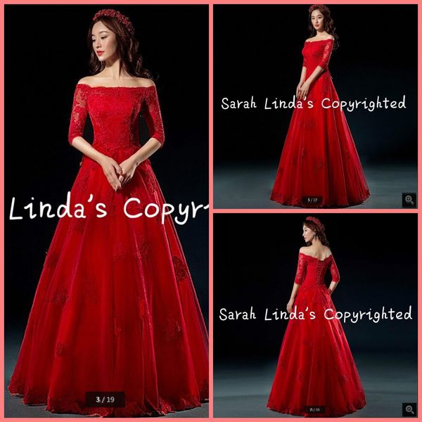 a line off the shoulder lace appliques wedding dress half sleeve corset stylish floor length wedding gowns selling, White
a line off the shoulder lace appliques wedding dress half sleeve corset stylish floor length wedding gowns selling, White