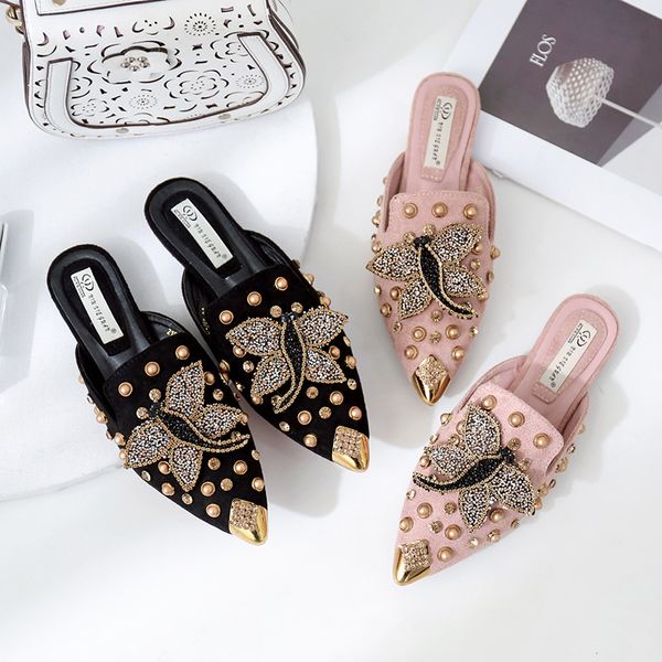 swyivy pointed rhinestone half slippers flat bottom women slippers new 2019 fashion comfortable summer shoes ladies slides, Black
swyivy pointed rhinestone half slippers flat bottom women slippers new 2019 fashion comfortable summer shoes ladies slides, Black