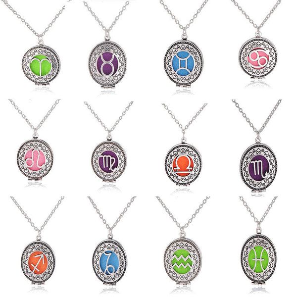 twelve constellation aromatherapy emission pendant box pendant necklace healthy perfume christmas ornaments accessories, Silver
twelve constellation aromatherapy emission pendant box pendant necklace healthy perfume christmas ornaments accessories, Silver