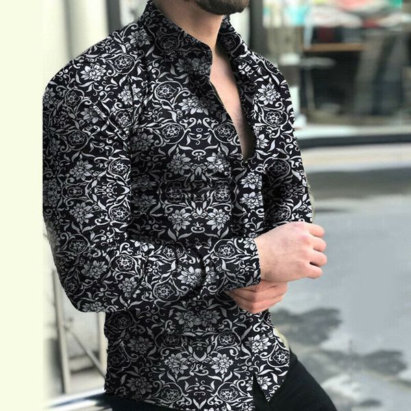 social business dress long sleeved botton plus size l-5xl men's fashion casual floral printed shirts slim fit male blouse, White;black
social business dress long sleeved botton plus size l-5xl men's fashion casual floral printed shirts slim fit male blouse, White;black