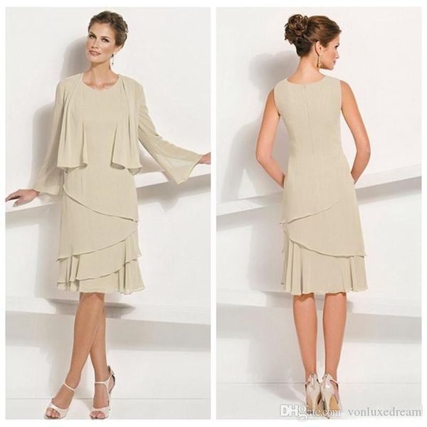 sheath knee length short mother's dresses with long sleeves chiffon jacket custom modest formal mother of the bridal dresses, Black;red
sheath knee length short mother's dresses with long sleeves chiffon jacket custom modest formal mother of the bridal dresses, Black;red