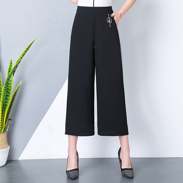 women office pants elastic high-waist chiffon ankle-length pants ladies loose stretch trousers pocket plus size l-4xl, Black;white
women office pants elastic high-waist chiffon ankle-length pants ladies loose stretch trousers pocket plus size l-4xl, Black;white