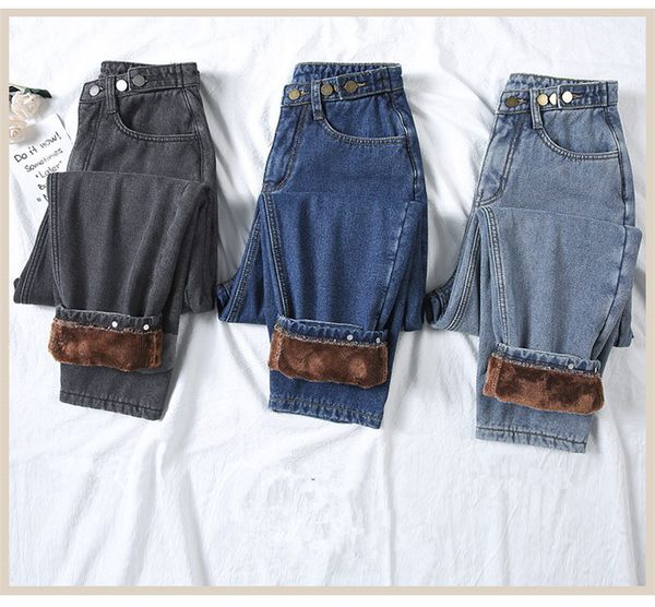 women fleece jeans 2019 winter fashion warm thickening denim straight pants loose solid jean pants new streetpants p9229, Blue
women fleece jeans 2019 winter fashion warm thickening denim straight pants loose solid jean pants new streetpants p9229, Blue