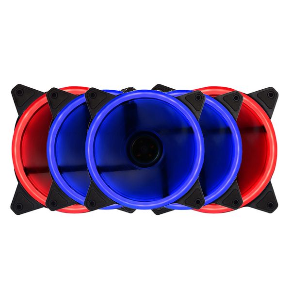 5 packs 120mm 4pin led cooling fan(3blue+2red) with 20 mounting screws for computer case 
5 packs 120mm 4pin led cooling fan(3blue+2red) with 20 mounting screws for computer case