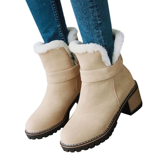 perimedes winter boots women solid slip-on boots round toe square heels women plush women's autumn cartera mujer, Black
perimedes winter boots women solid slip-on boots round toe square heels women plush women's autumn cartera mujer, Black