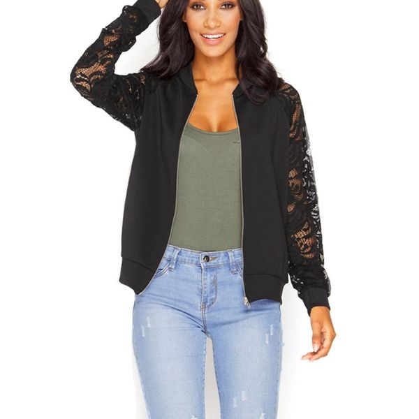 women's jackets womens casual ladies lace patchwork jacket zipper front stand collar long sleeve basic female coat outwear d30, Black;brown
women's jackets womens casual ladies lace patchwork jacket zipper front stand collar long sleeve basic female coat outwear d30, Black;brown