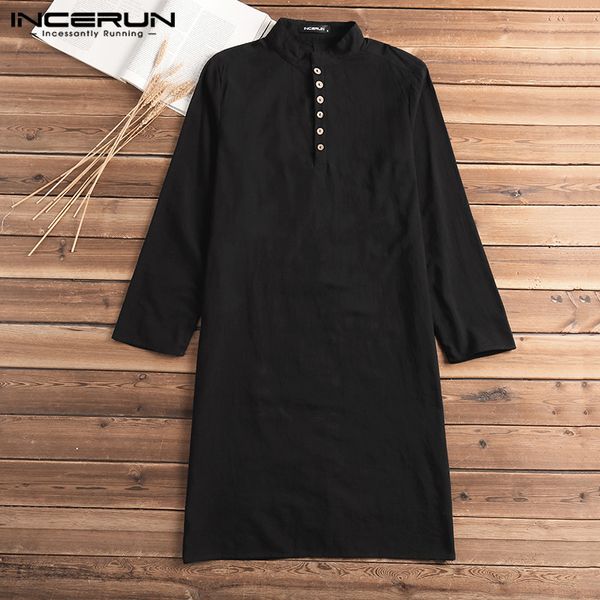 incerun casual shirt dress kurtas long sleeve cotton solid men long shirt vintage suit pakistani muslim clothes 5xl, White;black
incerun casual shirt dress kurtas long sleeve cotton solid men long shirt vintage suit pakistani muslim clothes 5xl, White;black