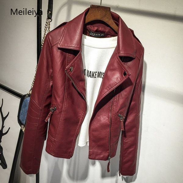 meileiya 2019 autumn plus size women red slim cool lady pu leather jackets sweet female zipper faux femme outwear coat, Black
meileiya 2019 autumn plus size women red slim cool lady pu leather jackets sweet female zipper faux femme outwear coat, Black