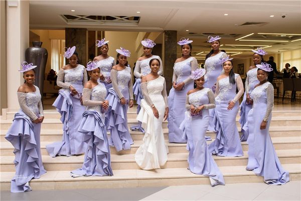 lilac lace appliqued bridesmaid dress african off shoulder long sleeves formal prom evening gown wedding guest dress, White;pink
lilac lace appliqued bridesmaid dress african off shoulder long sleeves formal prom evening gown wedding guest dress, White;pink