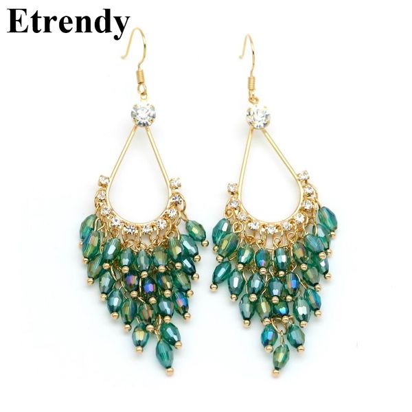 new statement crystal beads long earrings for women bijoux elegant ethnic jewelry party brincos green black pink white all match, Golden
new statement crystal beads long earrings for women bijoux elegant ethnic jewelry party brincos green black pink white all match, Golden