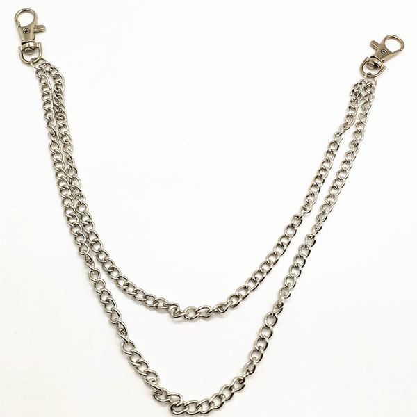 two strands metal wallet chain silver 2 layer keychain rock punk portachiavi hook biker trousers pant waist link belt key chain
two strands metal wallet chain silver 2 layer keychain rock punk portachiavi hook biker trousers pant waist link belt key chain