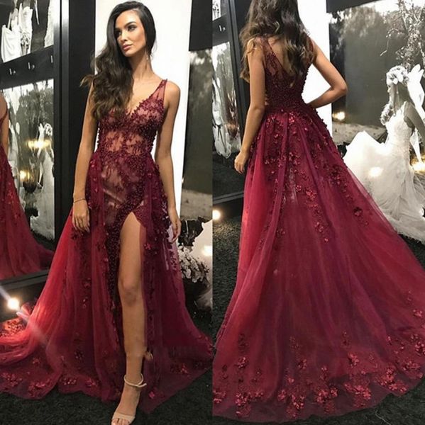 stunning overskirt split side prom dresses with detachable train v neck beaded a line formal dress sweep train appliqued evening gowns, Black
stunning overskirt split side prom dresses with detachable train v neck beaded a line formal dress sweep train appliqued evening gowns, Black