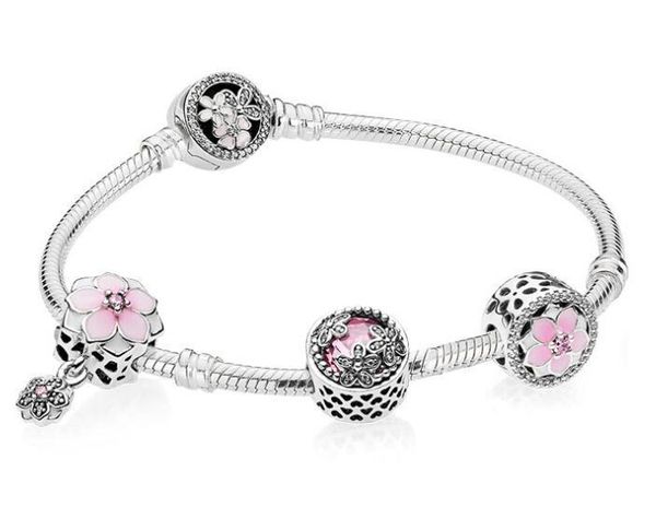 original 925 sterling silver strand bracelets enamel magnolia bloom with crystal beads pan bracelet bangle diy jewelry, Golden;silver
original 925 sterling silver strand bracelets enamel magnolia bloom with crystal beads pan bracelet bangle diy jewelry, Golden;silver