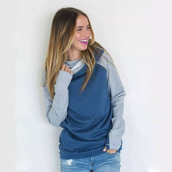 New Women Long Sleeve Hoodie Sweatshirt Blue Patchwork Fall Winter Pocket Pullover
New Women Long Sleeve Hoodie Sweatshirt Blue Patchwork Fall Winter Pocket Pullover