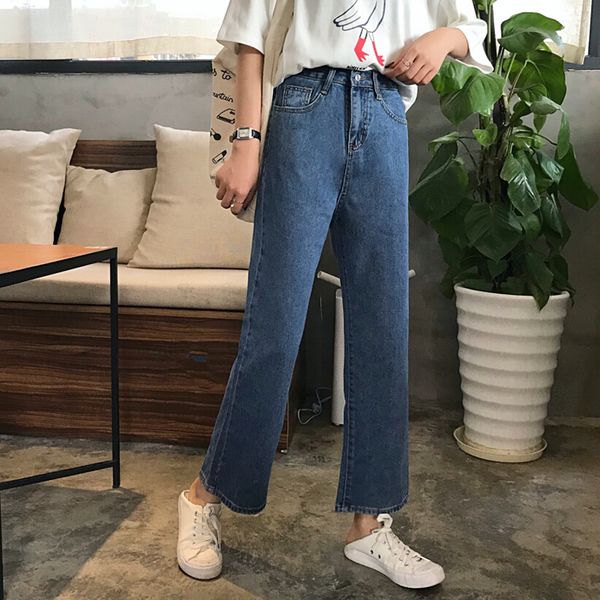 female loose casual fashion back slit straight jeans spring autumn women high zipper ankle length pants tencel jeans, Blue
female loose casual fashion back slit straight jeans spring autumn women high zipper ankle length pants tencel jeans, Blue